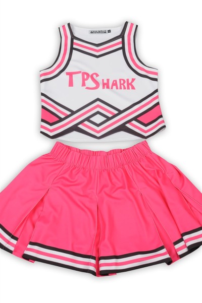 CH206 custom sleeveless cheerleading suit skirt design printing LOGO pleated skirt cheerleading suit contrast cheerleading clothing garment factory  glee cheerios uniform  elite cheer uniforms detail view-10